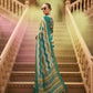Green & Yellow Cotton Linen Printed Saree