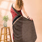 Maroon and Black Maheshwari Silk Saree