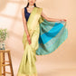 Mint Green Semi-Raw Silk Saree