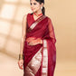 Maroon Banarasi Organza Saree