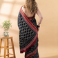 Black and Maroon Maheshwari Silk Saree