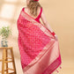Pink Chanderi Silk Banarasi Saree