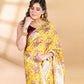 Mustard Yellow Linen Cotton Tissue Saree