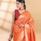 Orange Banarasi Chanderi Zari Saree