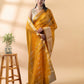 Mustard Yellow Banarasi Organza Saree