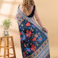 Peach Linen Cotton Printed Saree