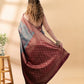 Grey and Maroon Semi-Silk Saree