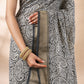 Black Block Print Assam Silk Saree