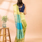 Mint Green Semi-Raw Silk Saree