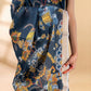 Black Linen Cotton Floral Printed Saree