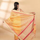 Saffron Yellow Chanderi Tissue Saree