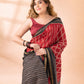 Maroon and Black Maheshwari Silk Saree
