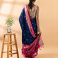 Blue and Pink Assam Silk Saree
