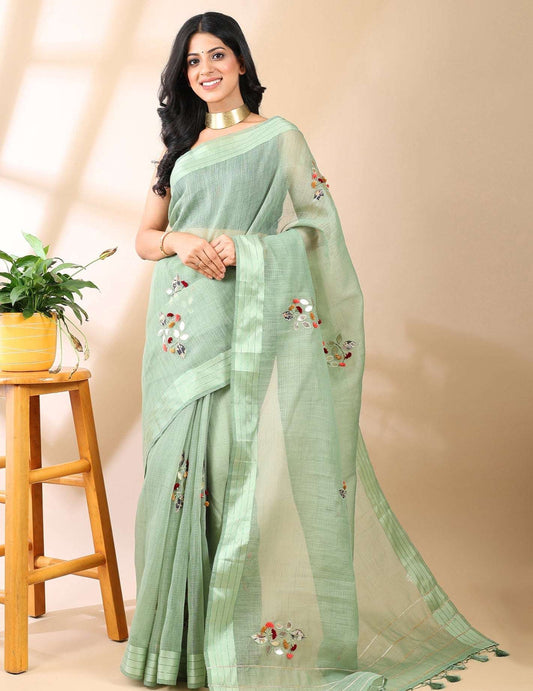 Aranya Applique - Chanderi Cotton Saree
