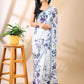 Blue Bloom Georgette Saree