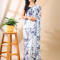 Blue Bloom Georgette Saree