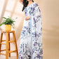 Blue Bloom Georgette Saree