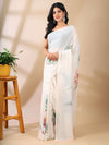 Gulbahaar White Georgette Saree