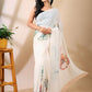 Gulbahaar White Georgette Saree