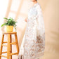 White & Beige Jamdani Cotton Saree