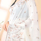 White & Beige Jamdani Cotton Saree