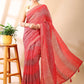 Crimson Mirage - Bandhani Georgette Silk Saree