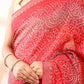 Crimson Mirage - Bandhani Georgette Silk Saree