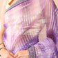 Gulbadan Lilac Organza Saree