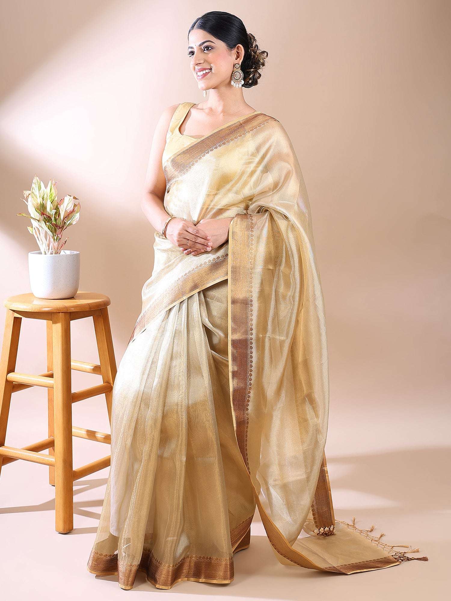 Sunehri Grace - Golden Tissue Elegance