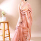 Rose Applique - Chanderi Cotton Saree