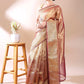 Noor-e-Gulab - Wine Toned Heritage Weave