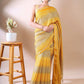 Classic Charm- Yellow Bandhani Georgette Silk Saree