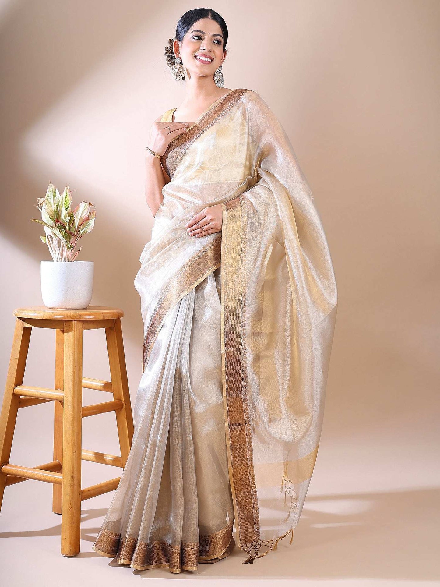 Shwet Kanaka Tissue Saree