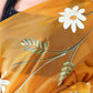 Fresh Bloom- Mustard Yellow Hand-Painted organza Cotton Saree