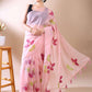Blossom Breeze- Hand-Painted Organza Saree