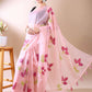 Blossom Breeze- Hand-Painted Organza Saree
