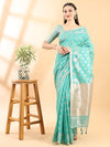 Rama Green Banarasi Chanderi Zari Woven Saree