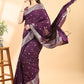 Purple Banarasi Chanderi Zari Floral Saree