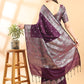 Purple Banarasi Chanderi Zari Floral Saree