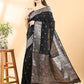 Black Banarasi Chanderi Meenakari Saree