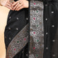 Black Banarasi Chanderi Meenakari Saree