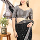 Black Banarasi Chanderi Meenakari Saree