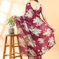 Wine Semi Crepe Floral Printed Saree