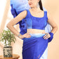 Royal Blue Satin Saree with Rose Gold Shimmer Border