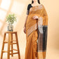Mustard Chanderi Cotton Zari Woven Saree