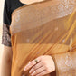 Mustard Chanderi Cotton Zari Woven Saree
