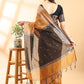 Mustard Chanderi Cotton Zari Woven Saree