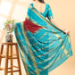 Maroon & Firozi Mysore Crepe Zari Woven Saree
