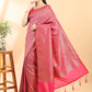 Magenta Banarasi Silk Zari Woven Saree