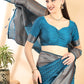 Teal Blue Banarasi Silk Zari Woven Saree